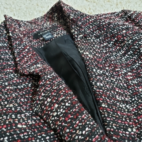 LOUBEN Boucle Tweed Wool Blend Cropped Blazer w Zippers SZ 12 - Picture 2 of 11